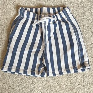 Zara Blue and White Striped Shorts